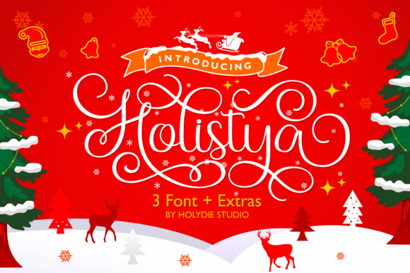 Holistya Font: A Script Typeface for Holiday Editorial Design